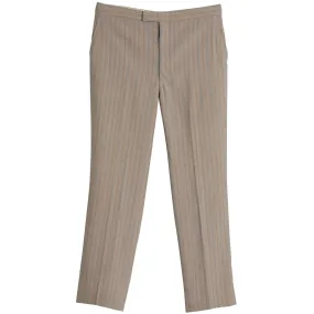 70s, Linen-Wool Blend, Pinstripe Weave, Extended Tab Closure