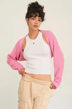 Bolero Cardigan in Rose Pink