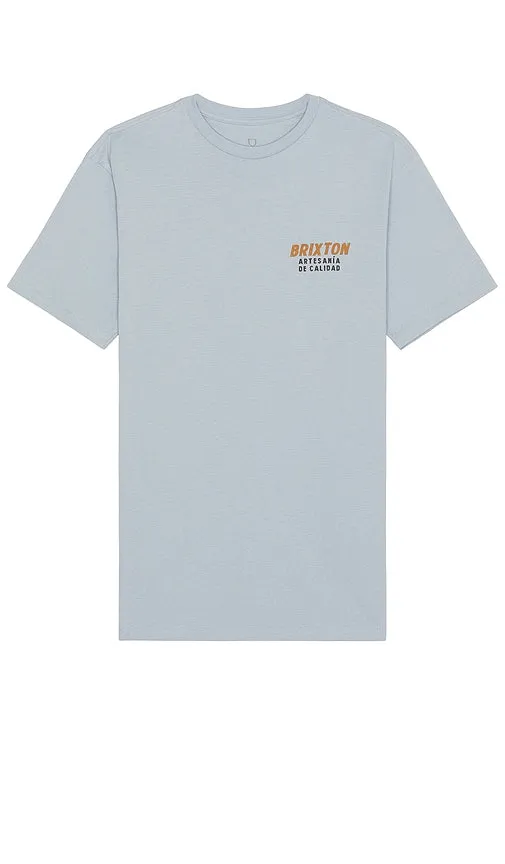 Brixton Harvester Short Sleeve Tailored Tee in Blue