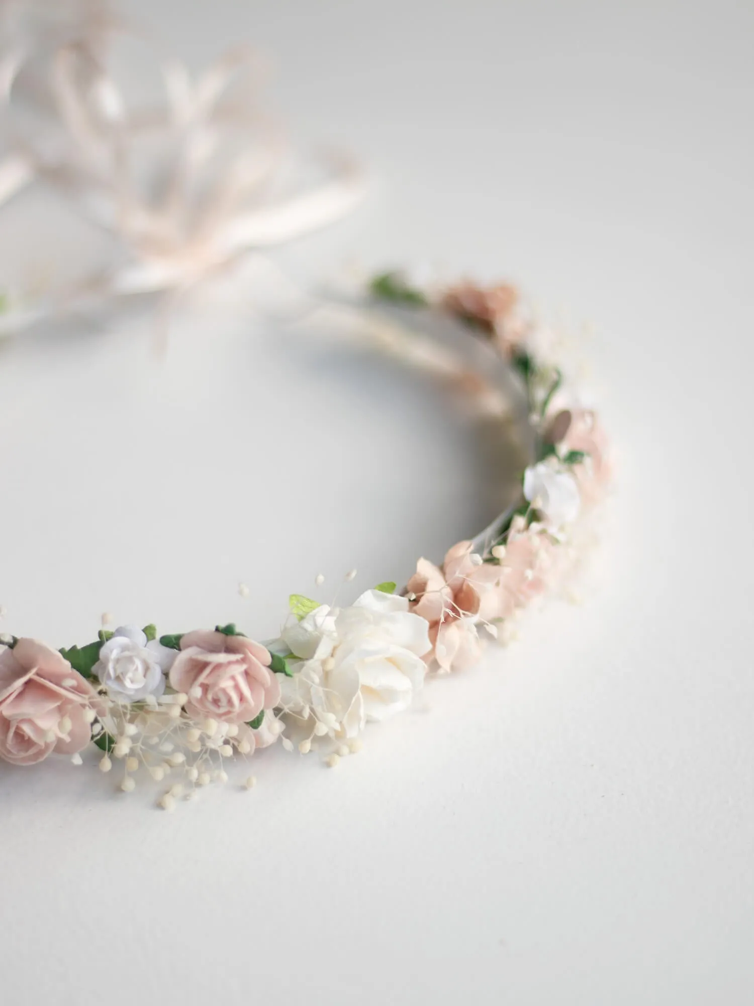Elsie flower crown - peachy blush