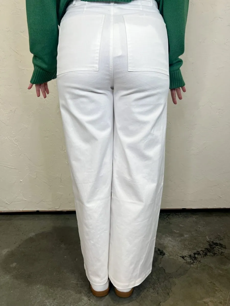 Fling High-Waisted Pants - White