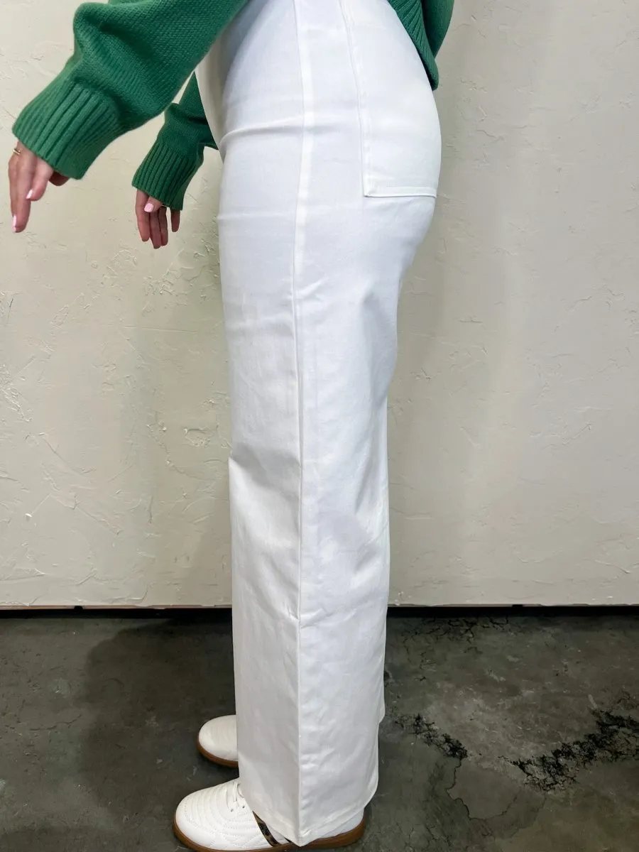 Fling High-Waisted Pants - White