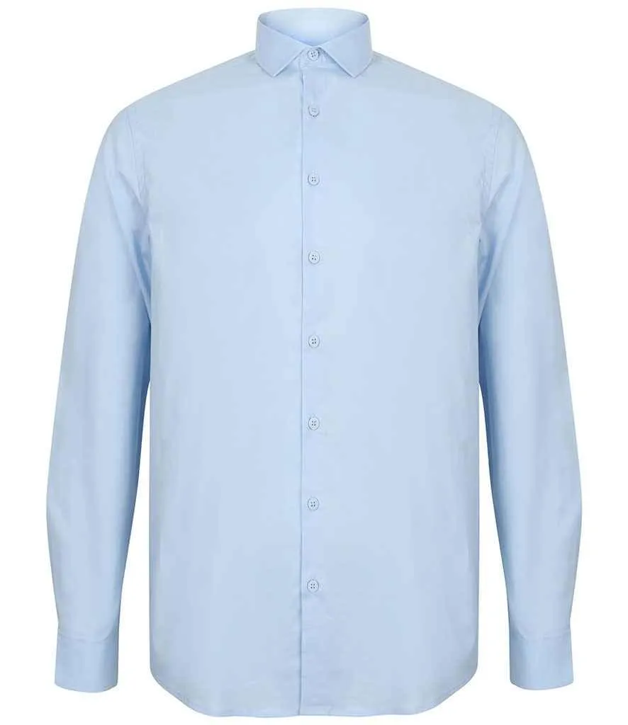 Henbury Long Sleeve Stretch Poplin Shirt