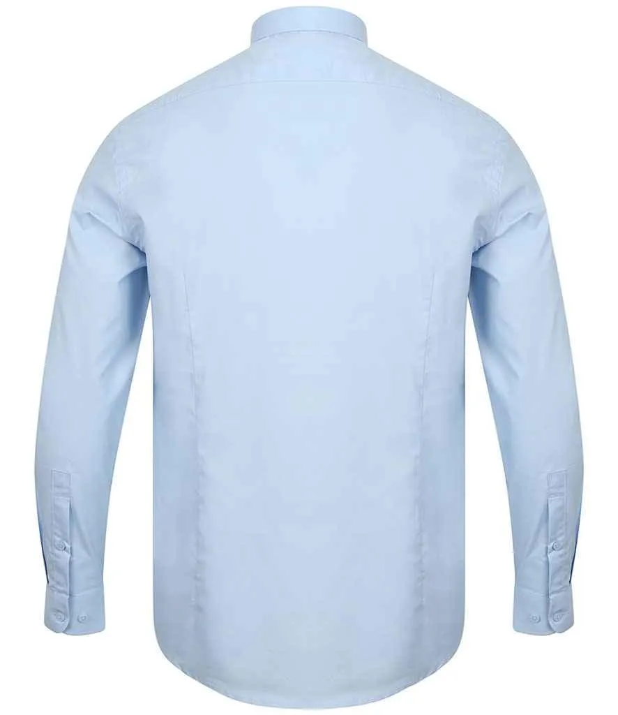 Henbury Long Sleeve Stretch Poplin Shirt