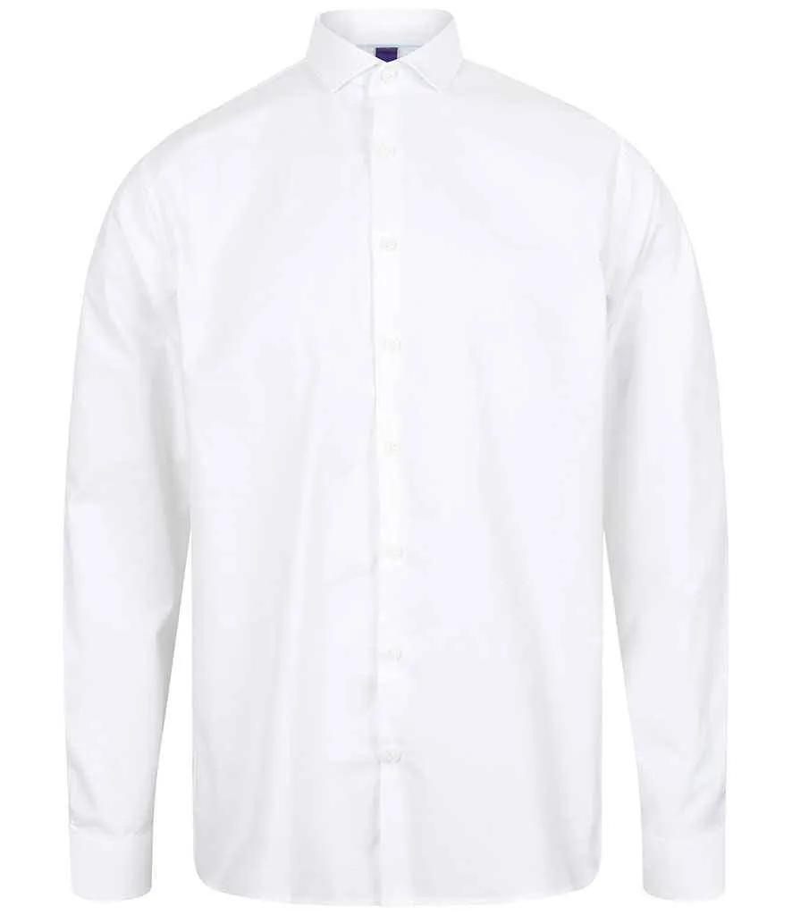 Henbury Long Sleeve Stretch Poplin Shirt