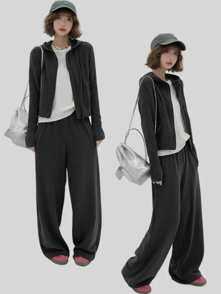 Lazy Sweatshirt Hoodie Jacket Pants Style Sport Casual Korean