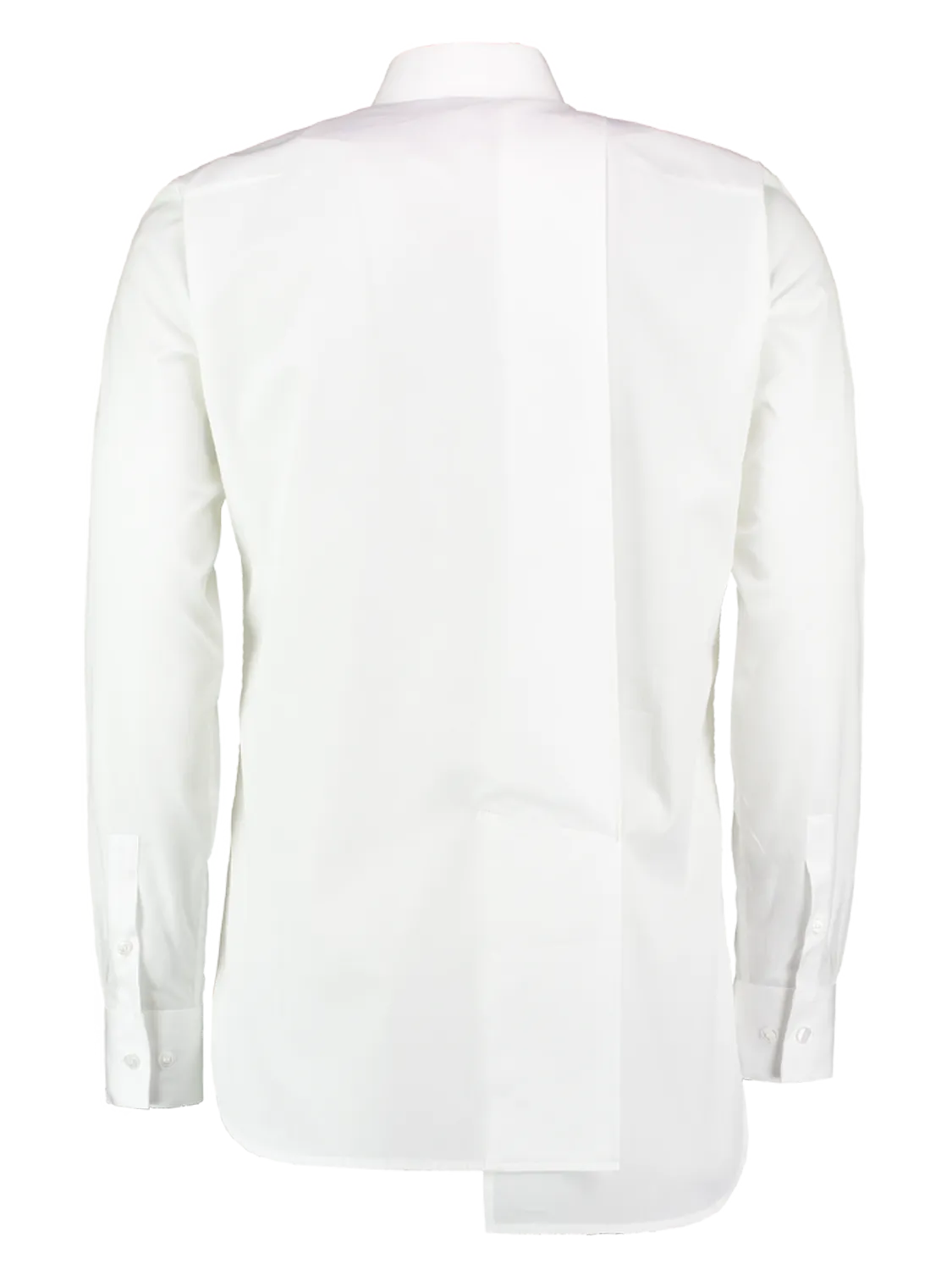 One-Off Slim-Fit Shirt with Pleated Back and Embroidery pocket - White