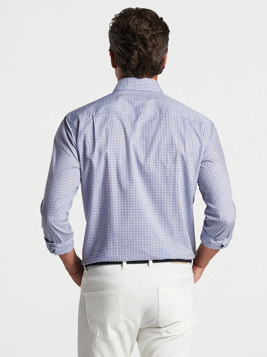 Peter Millar Renato Cotton Sport Shirt in Atlantic Blue