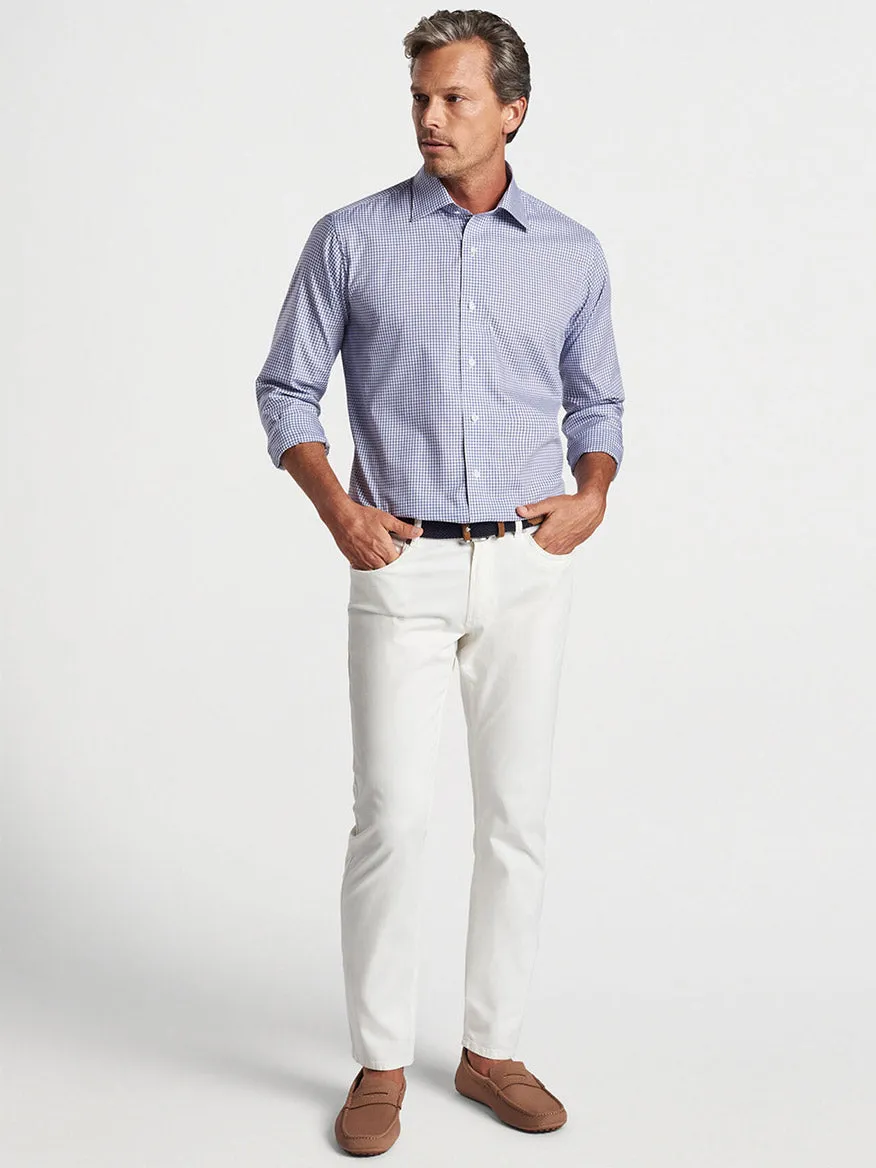Peter Millar Renato Cotton Sport Shirt in Atlantic Blue