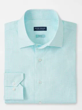 Peter Millar Renato Cotton Sport Shirt in Iced Aqua