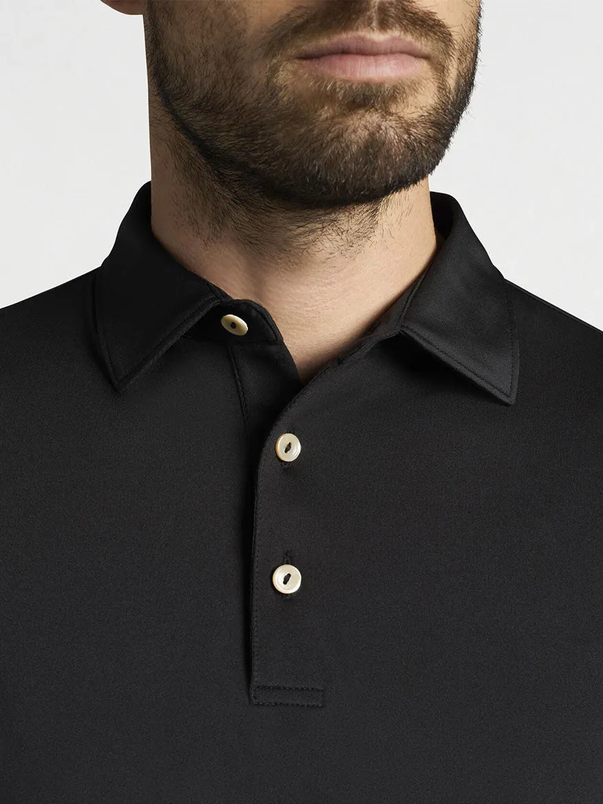 Peter Millar Solid Performance Jersey Polo in Black [Sean Self Collar]