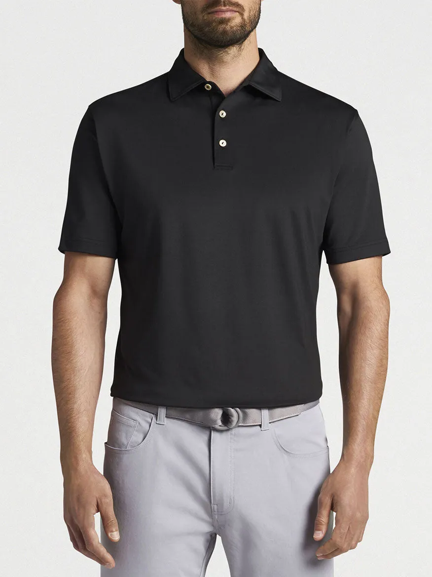 Peter Millar Solid Performance Jersey Polo in Black [Sean Self Collar]