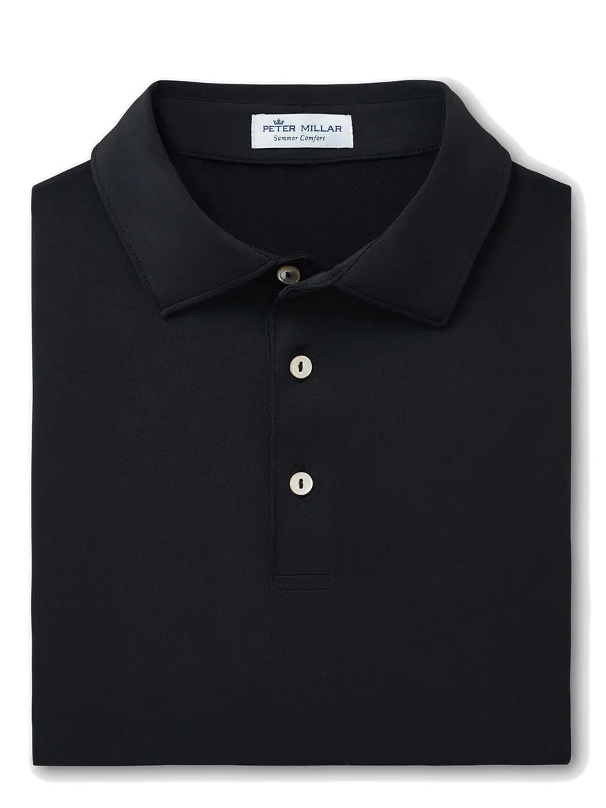 Peter Millar Solid Performance Jersey Polo in Black [Sean Self Collar]