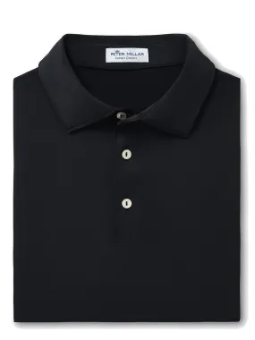 Peter Millar Solid Performance Jersey Polo in Black [Sean Self Collar]