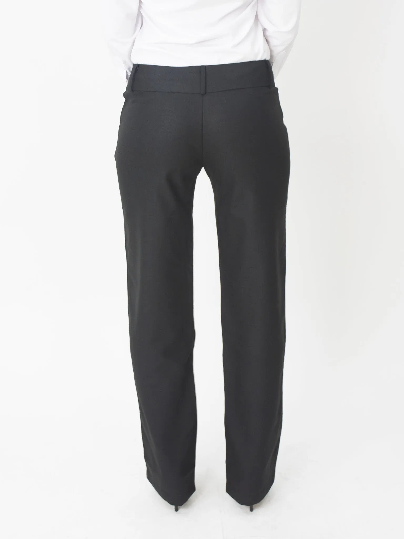 Relaxed Fit Below the Waist Bootcut Pant - Black