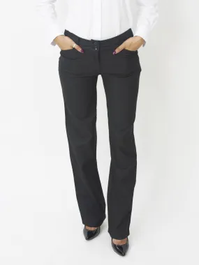 Relaxed Fit Below the Waist Bootcut Pant - Black