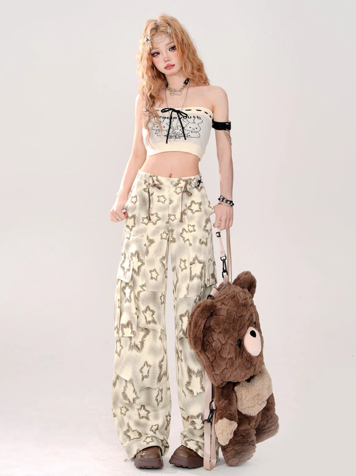 Star Loose Casual Wide Pants